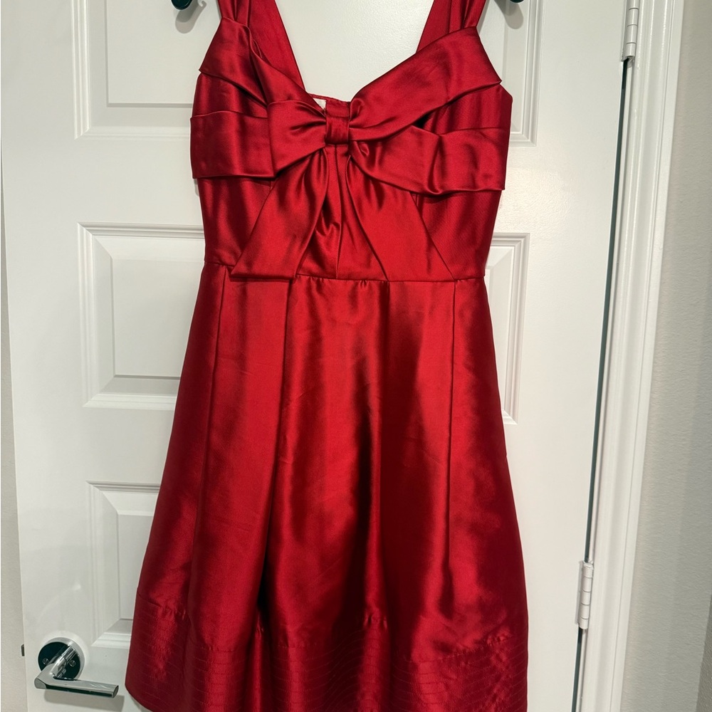 Oscar de la Renta Vibrant Red Bow Dress